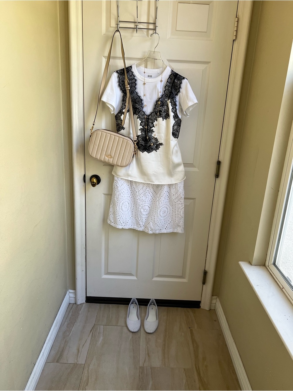 White and Black Lace Trim Camisole Cami Tank - Picture 7 of 11
